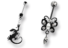 Bananes nombril acier noir articul�es