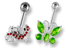 Bananes nombril argent motif simple