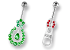 Bananes nombril argent motif articul�