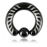 Anneau boule acier noir laser Troie