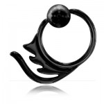 Anneau boule acier noir Sparte