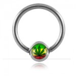 Anneau boule acier logo Rasta