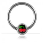 Anneau boule acier logo Cerises