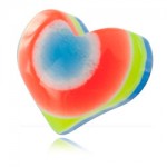 Coeur acrylique multicolore pour barbell de langue