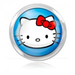 Boule acier logo Hello Kitty fond bleu pour 1.6mm