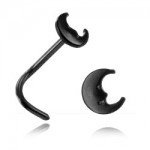 Stud de nez acier noir Lune