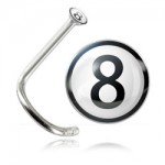 Stud de nez acier logo 8 Pool