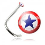 Stud de nez acier logo �toile America