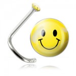 Stud de nez acier logo Smiley