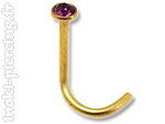 Stud de nez Gold PVD avec strass