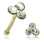 Bone de nez Or 9k Triple Zirconiums