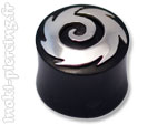 Plug corne et argent Spirale