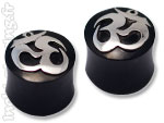 Paire de Plugs corne et argent Ohm