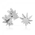 Faux plug d\'oreille acier Cannabis