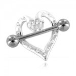 Bouclier de t�ton plaqu� argent Coeur Serpent
