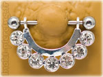�trier de t�ton plaqu� argent 7 strass