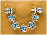 �trier de t�ton plaqu� argent 5 Fleurs
