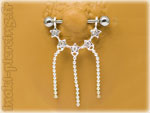 �trier de t�ton plaqu� argent 5 �toiles et cha�nettes