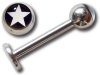 Micro labret acier logo �toile Blanche