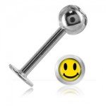 Micro labret acier logo Smiley