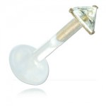 Micro labret BioSafe Zirconium Triangle 3mm griff� Or 14 carats