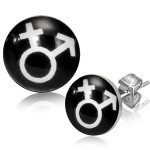 Clous d\'oreille acier logo Homme femme