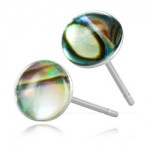 Clous d\'oreille acier Nacre 6mm