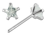 Clous d\'oreille argent �toile Zirconium 5mm