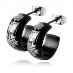 Anneaux acier noir Cristaux