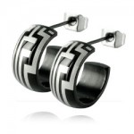Anneaux acier noir Labyrinthe