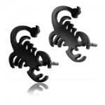 Clous d\'oreille acier noir Scorpion