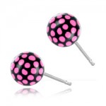 Clous d\'oreille acrylique boule Pois