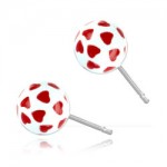 Clous d\'oreille acrylique boule Coeurs