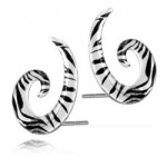 Clous d\'oreille spirale acrylique Z�bre