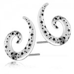 Clous d\'oreille spirale acrylique �toiles