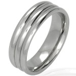 Anneau acier triple jonc