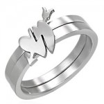 Anneau double Coeur bris�