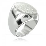 Bague Crystal Chic cabochon blanc