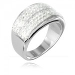 Bague Crystal Chic double rang blanc