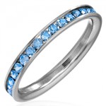 Anneau Alliance am�ricaine Cristal Swarovski Saphir clair