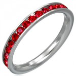 Anneau Alliance am�ricaine Cristal Swarovski rouge