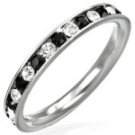 Anneau Alliance am�ricaine Cristal Swarovski bicolore