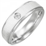 Anneau acier bross� 6mm Zirconium