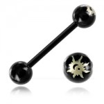 Barbell Acier Noir Laser Soleil