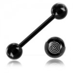 Barbell de langue acier noir Cible