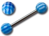 Barbell de langue boules fluos Damier