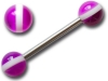 Barbell de langue boules fluos Bande centrale