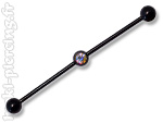 Barbell acier noir pour Industriel avec strass