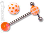 Barbell de langue acrylique mobile Points