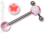 Barbell de langue acrylique mobile Fleur